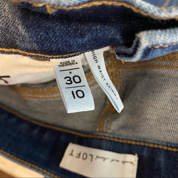 Loft high waist skinny distressed jeans women’s size 10 - Picture 3 of 4